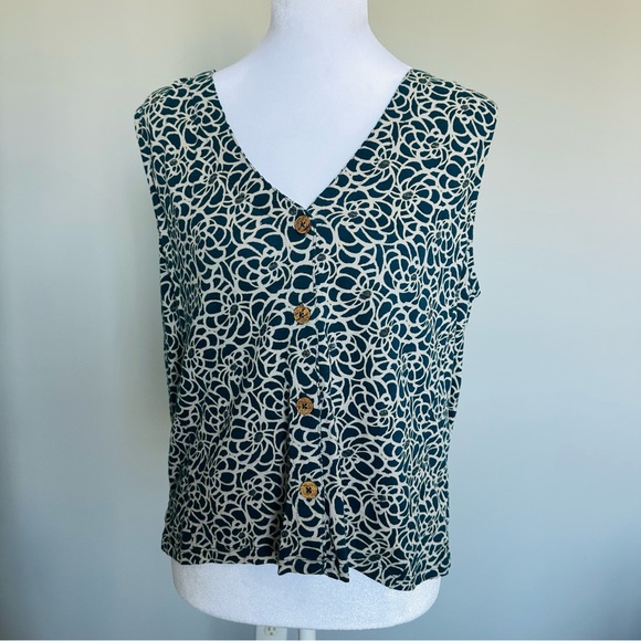 Fat Face Teal and White Swirl Blouse. Size 8 - Picture 4 of 11